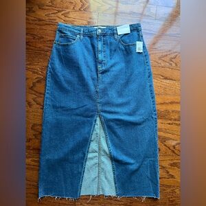 Jessica Simpson Blue Denim Midi Skirt with Front Slit